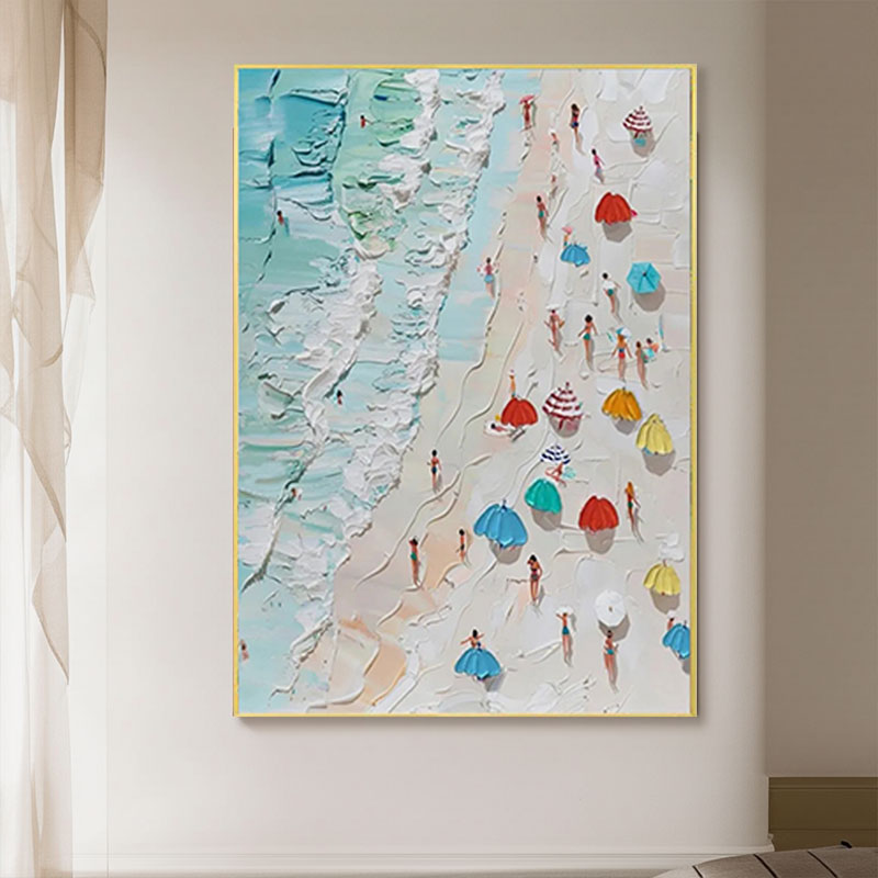 Seascape and Snowy Peak Painting