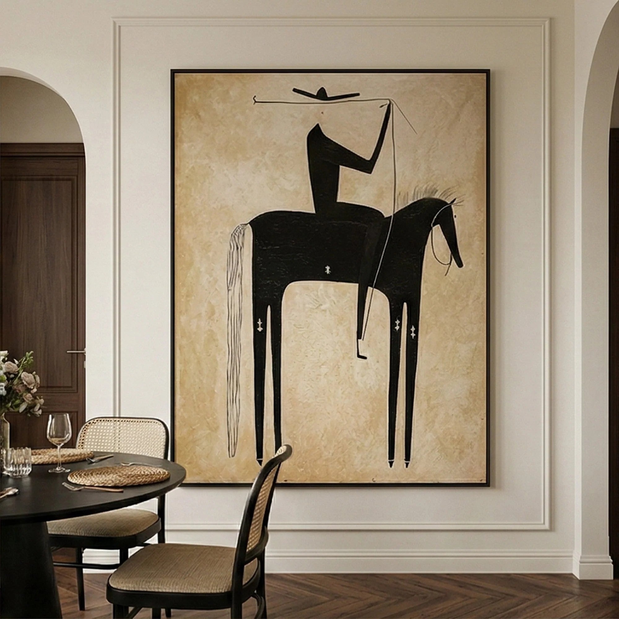 Silhouette Rider on Horseback Wall Art