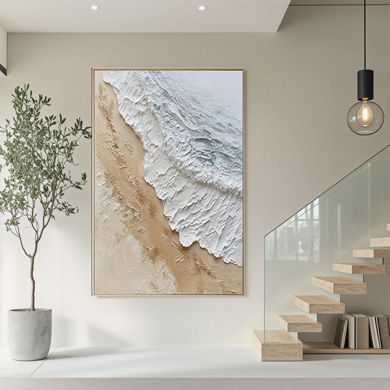 Textured Wave Canvas Art – Sand & Ocean Wall Decor