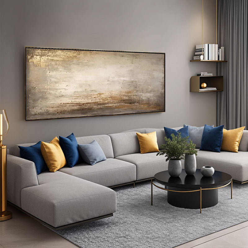 Golden Bronze Abstract Landscape Canvas