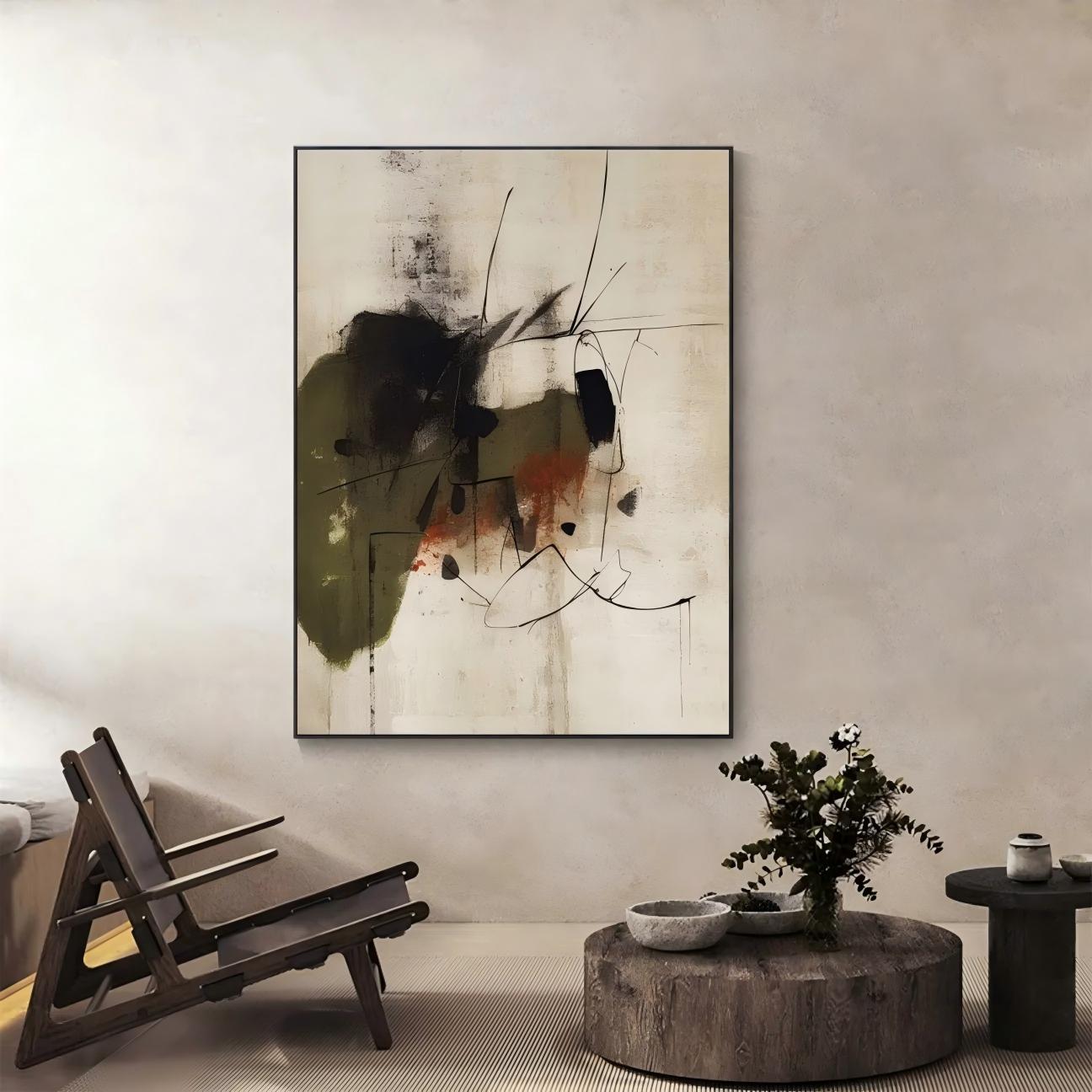 Gestural Ink Wash Abstract Wall Art