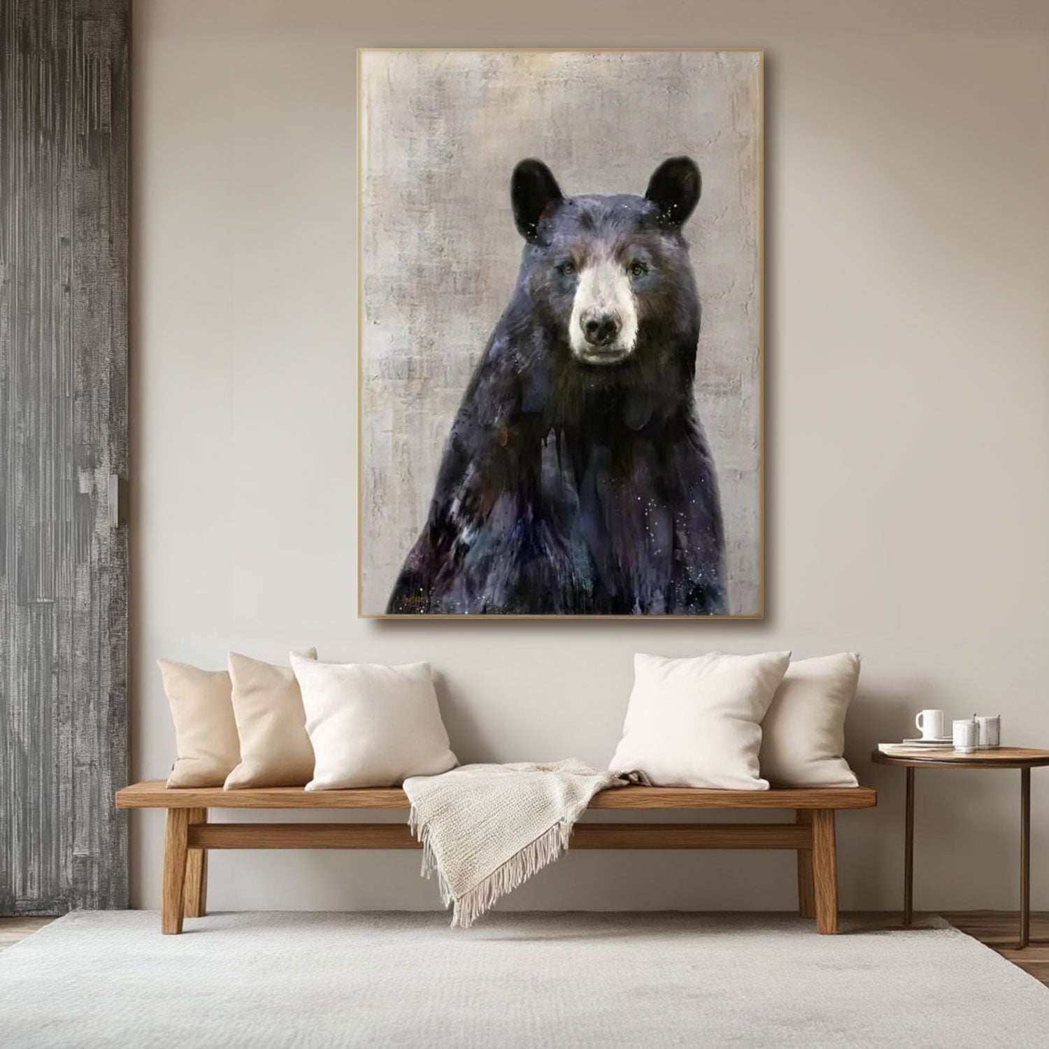 Textured Black Bear Portrait Wall Art