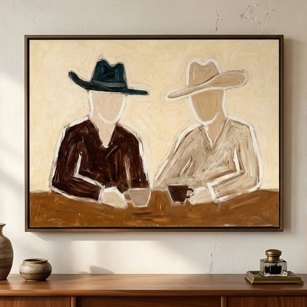 Faceless Cowboy Duo Wall Art