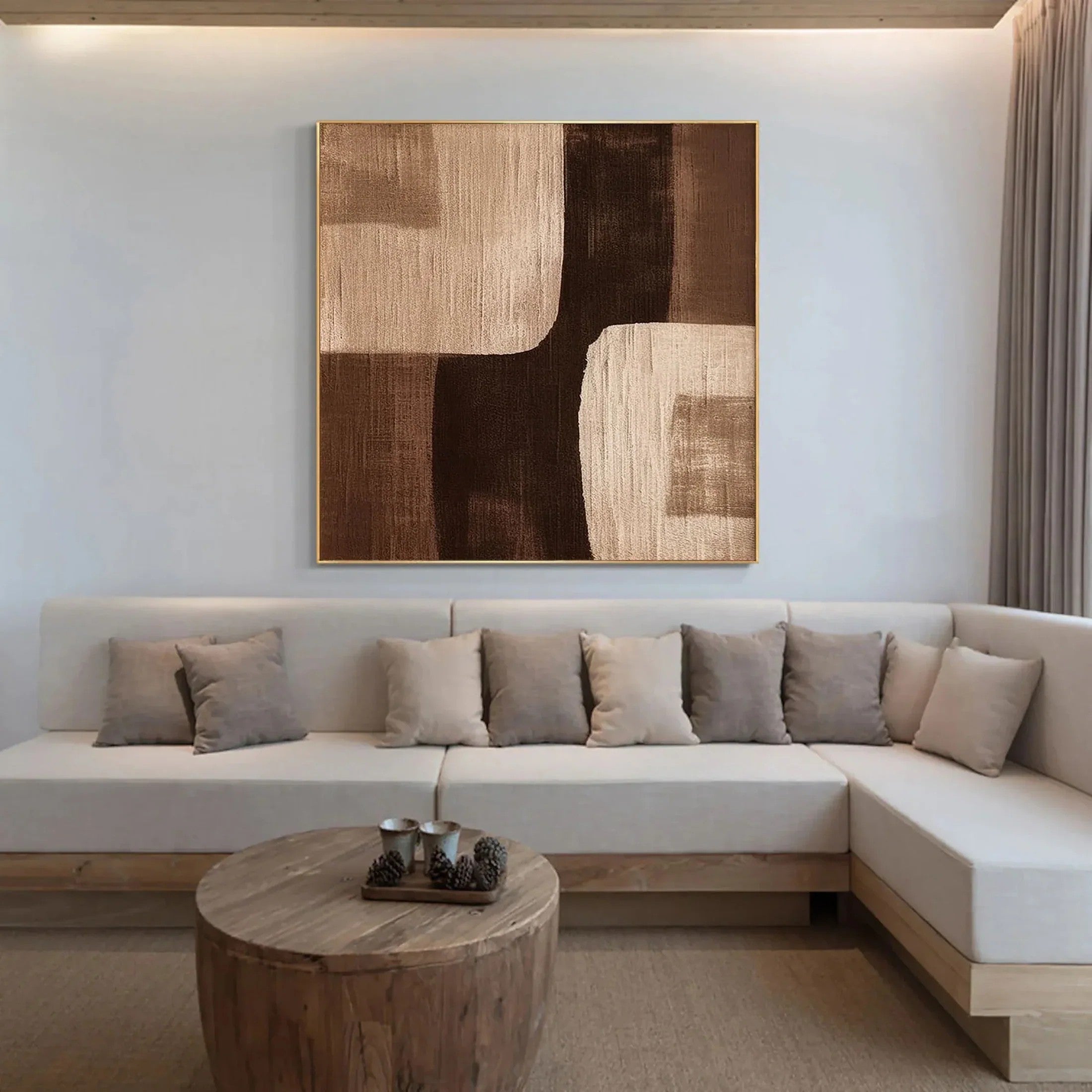 3D Textured Earth Block Wall Art