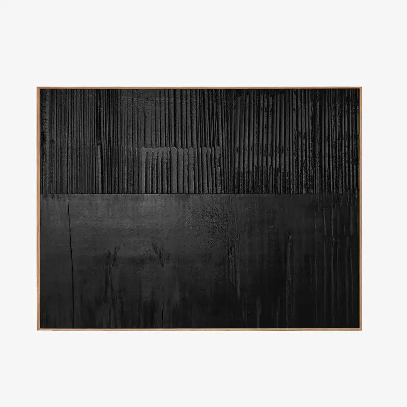 Black Minimalist Textured Painting Canvas