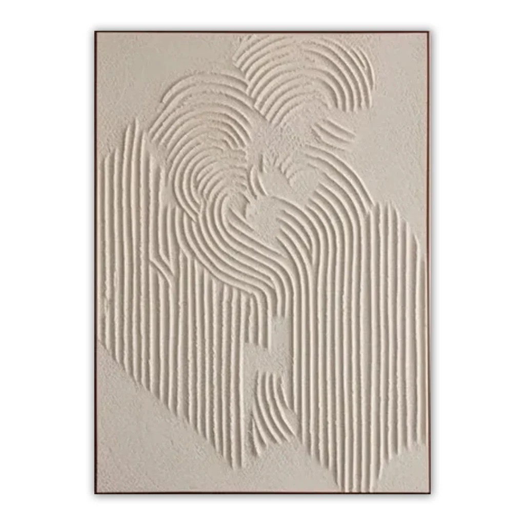 Beige & Brown Abstract Textured Painting Canvas
