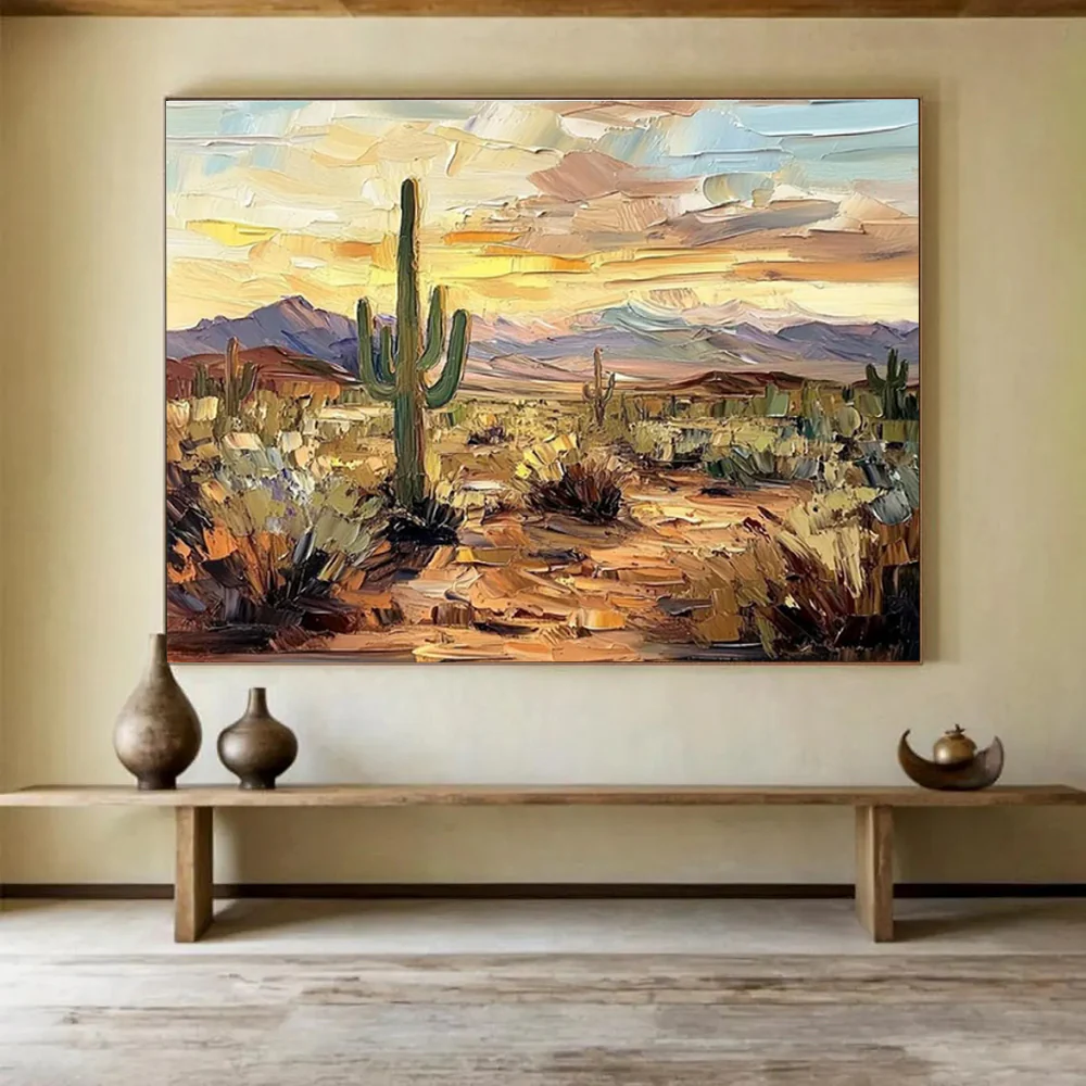 Desert Sunset Landscape Wall Art