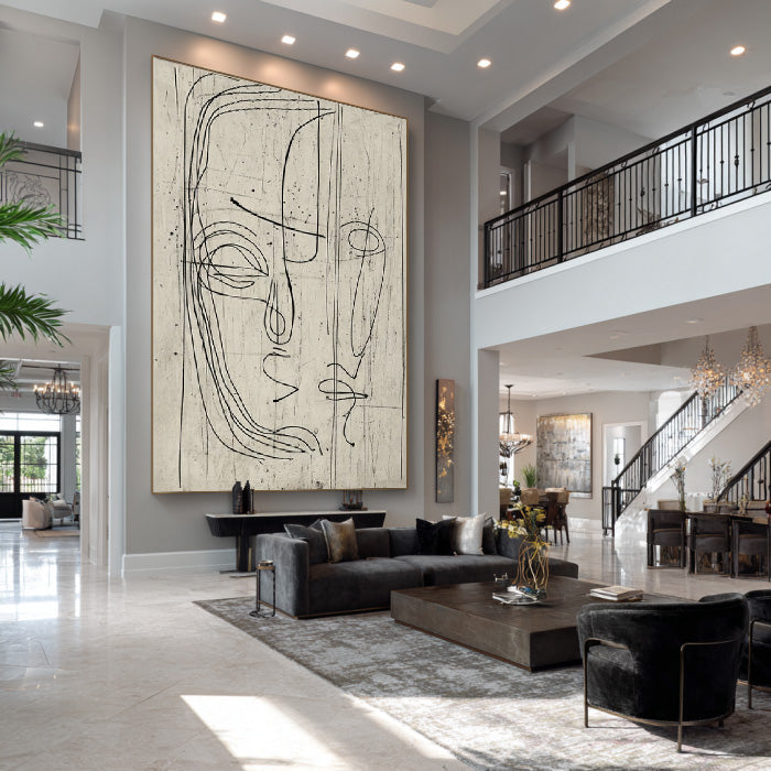 Power of Lines - Abstract Minimalist Line Face Wall Art