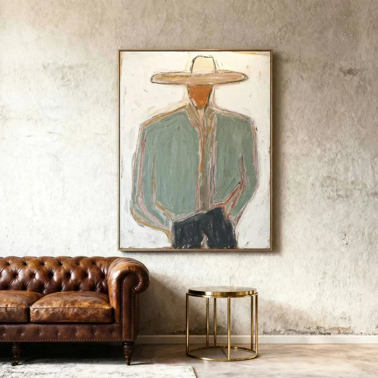 Minimal Cowboy Figure — Original Figurative Art