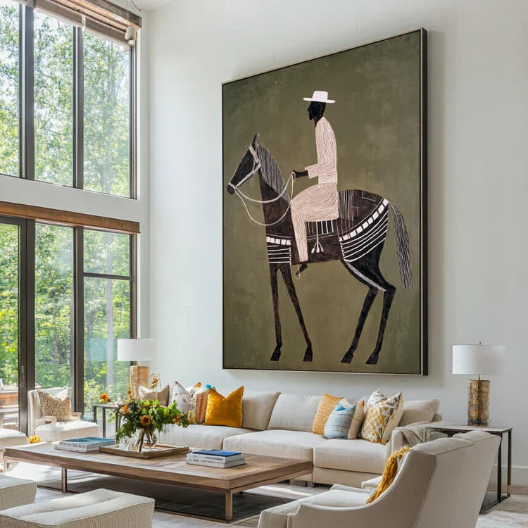 Silhouette Cowboy Rider Wall Art