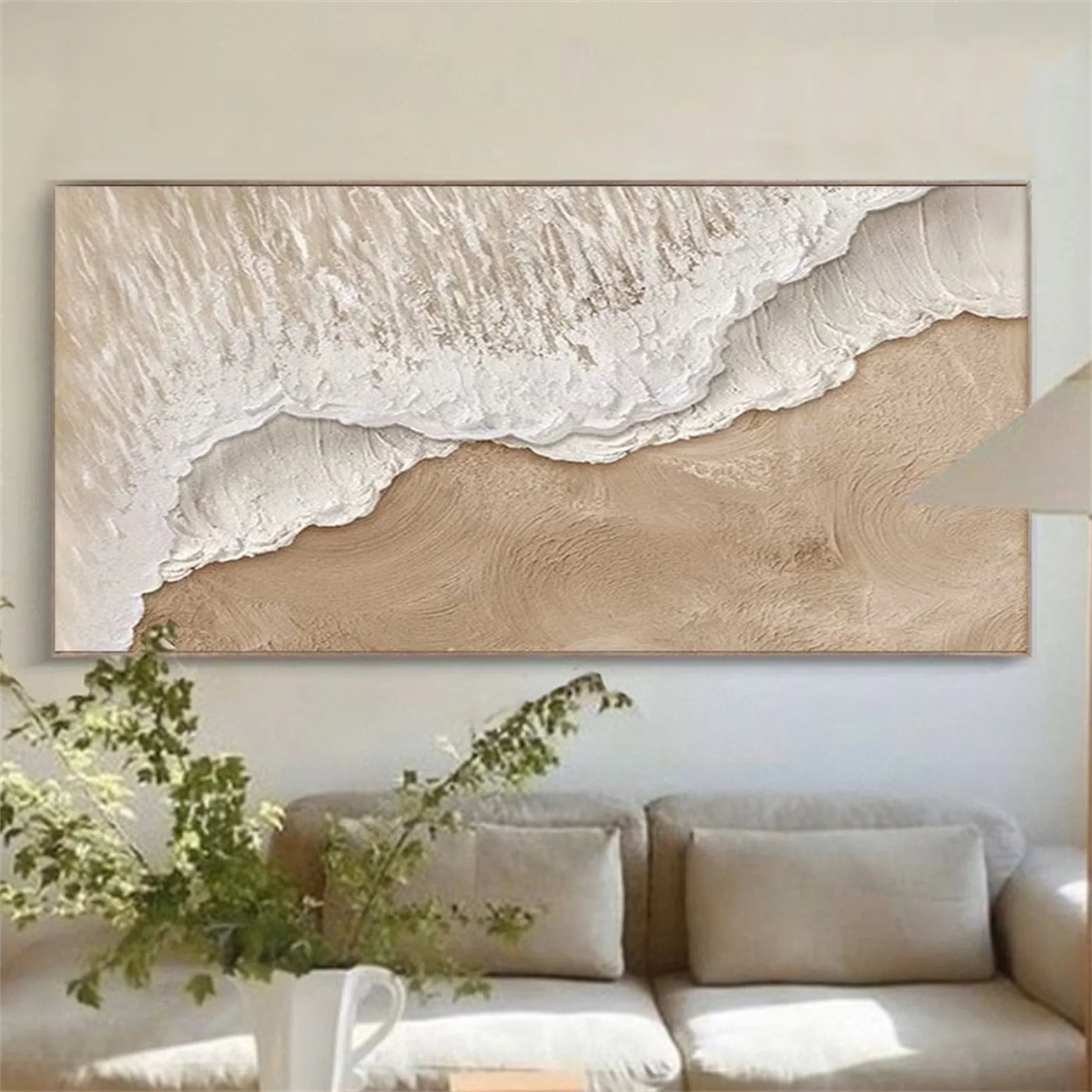 Wabi Sabi Textured Wave Canvas Art