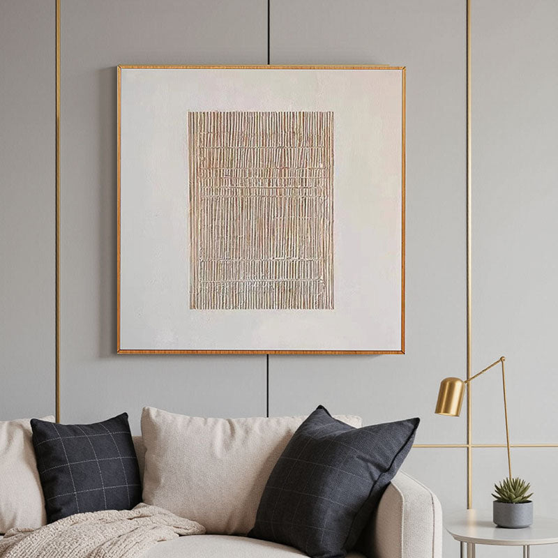 Ribbed Texture Neutral Tone Abstract Wall Art