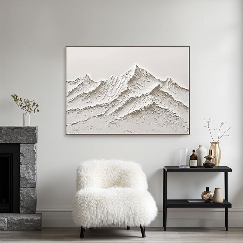 Textured White Mountain Peak Wall Art