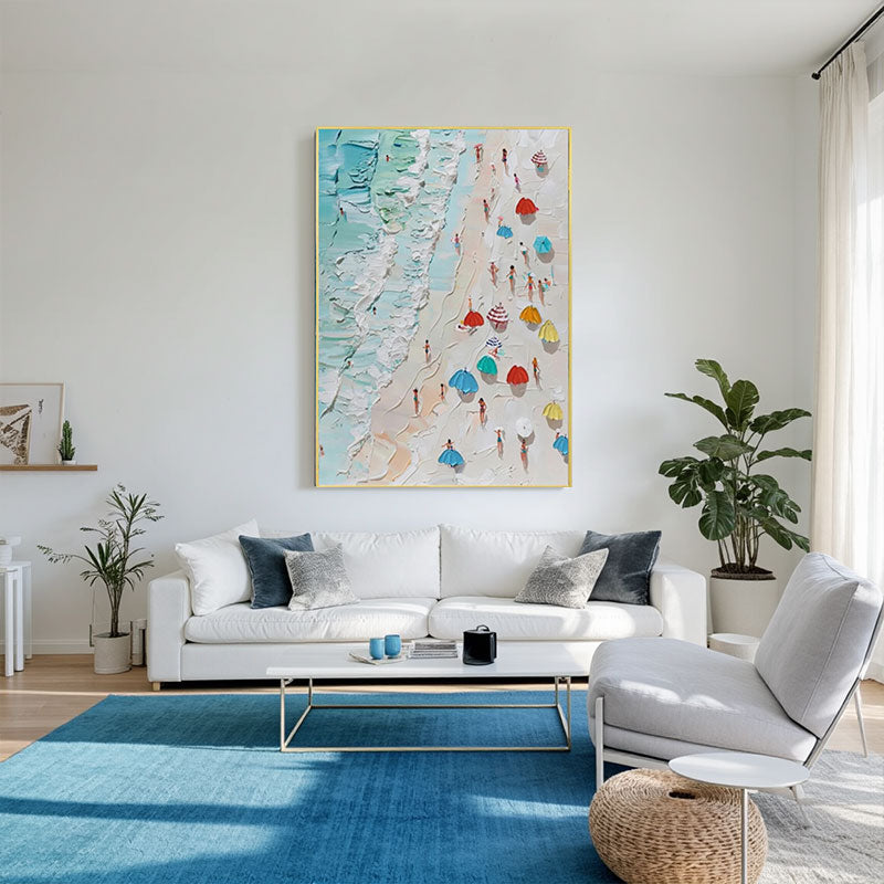 Seascape and Snowy Peak Painting