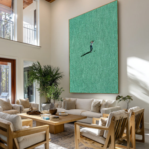 The Solitary Golfer - Minimalist Golfer Wall Art