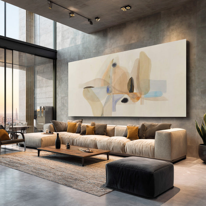 The Zen of Breathing - Modern Ink Wash Style Abstract Wall Art