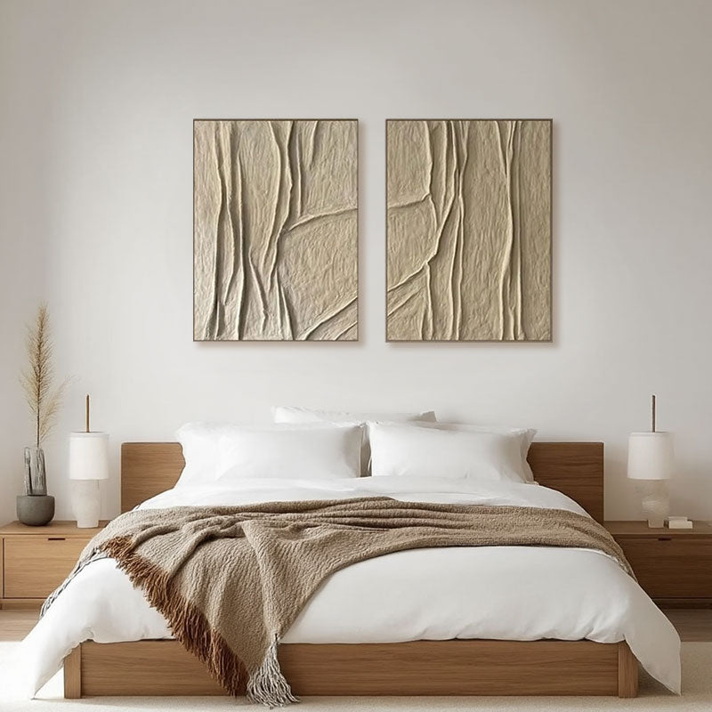 3D Textured Draped Fabric Wall Art Set of 2