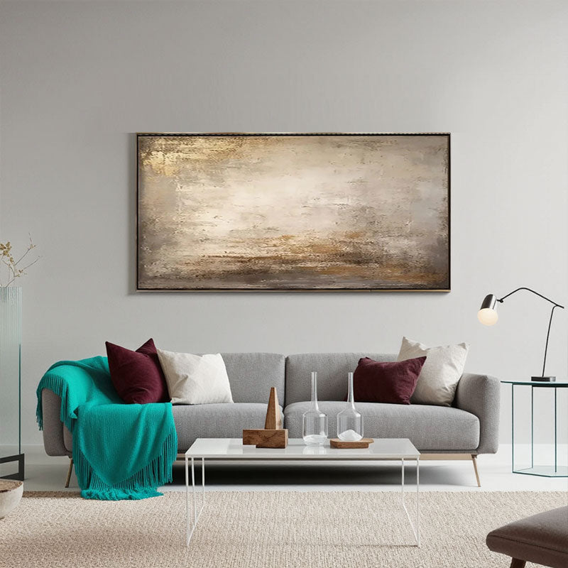 Golden Bronze Abstract Landscape Canvas