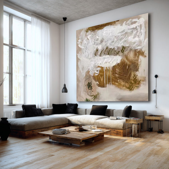 Poetry of Earth Tones - Modern Abstract Doodle Wall Art