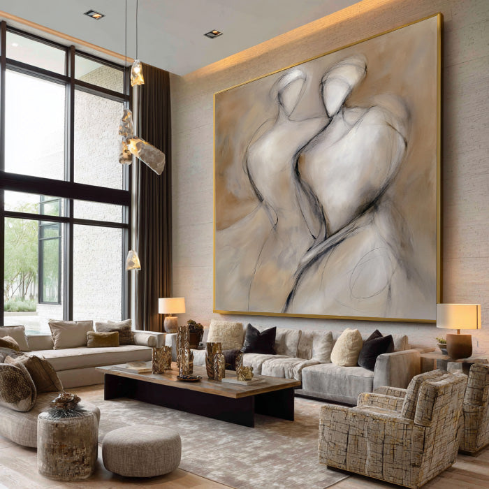 Tribal Imprint - Impasto Abstract Textured Figure Wall Art