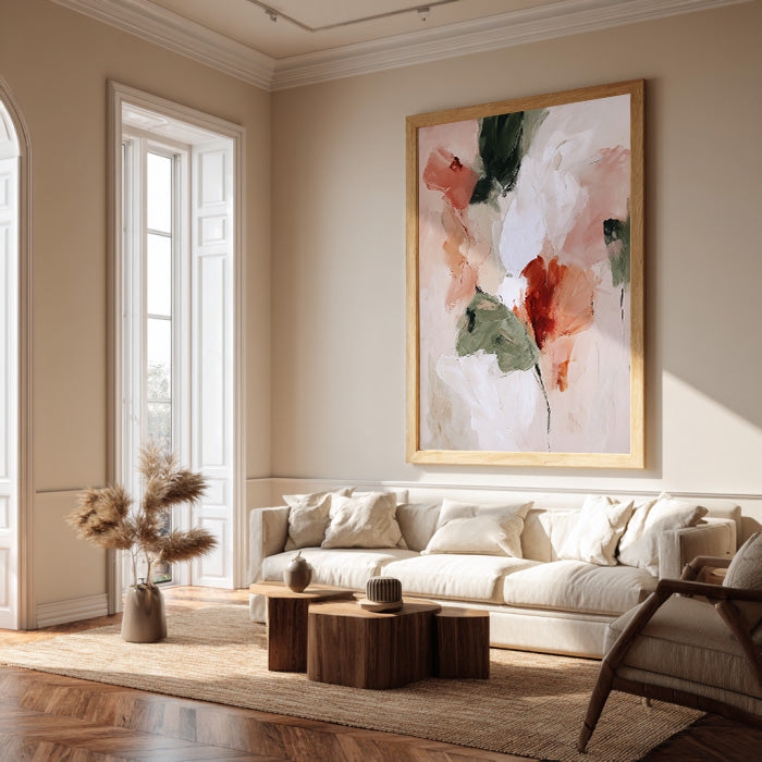 Whispers of Petals - Modern Impasto Abstract Floral Oil Painting