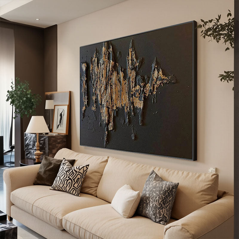 Textured Gold Vein Wall Art