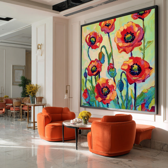 The Sweet Rebel - High Saturation Hand Painted Floral Texture Wall Art