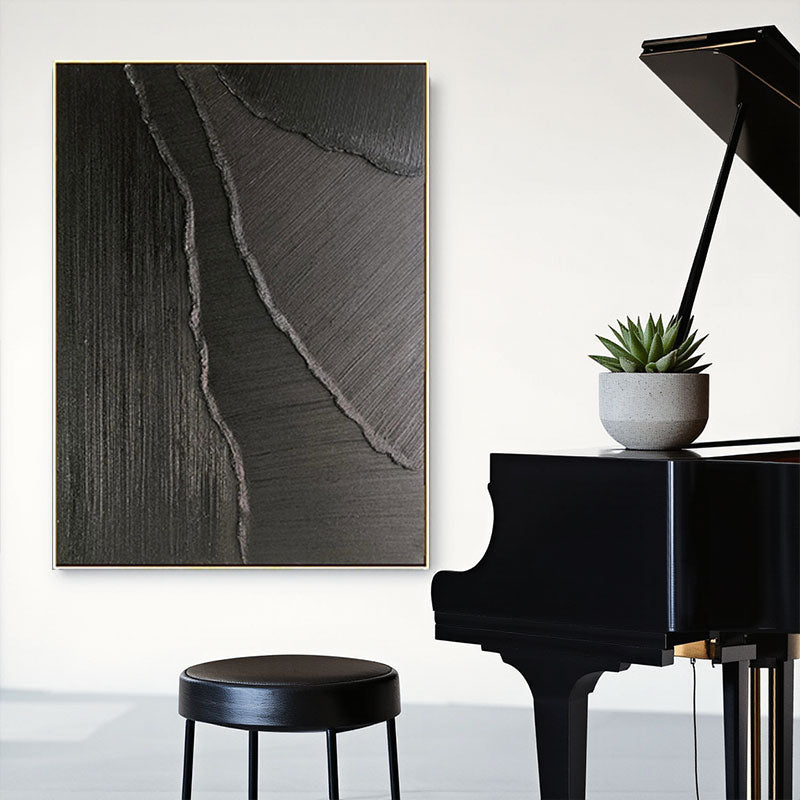 Charcoal Crack Textured Canvas