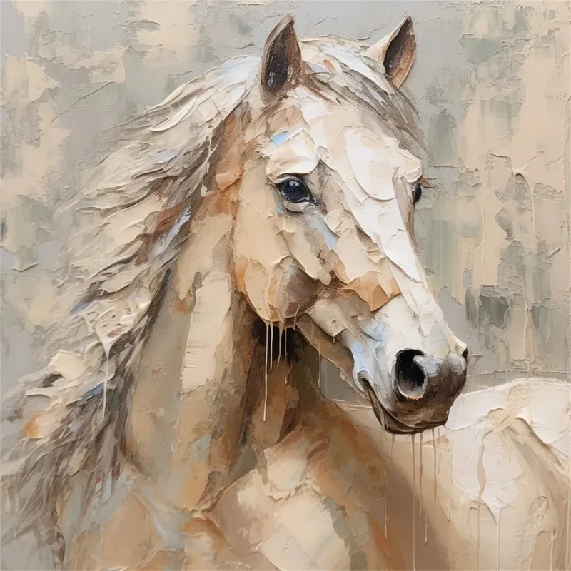 Fluid Textured Horse Portrait Art