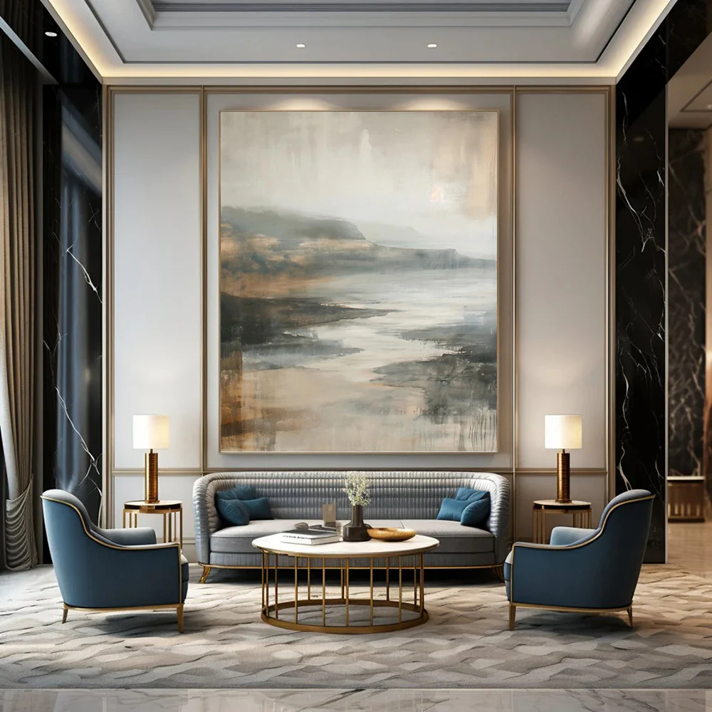 Misty Coastal Landscape Wall Art