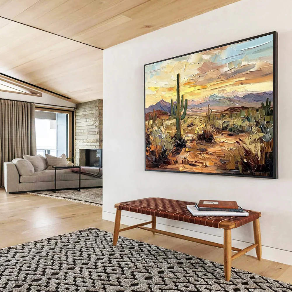 Desert Sunset Landscape Wall Art