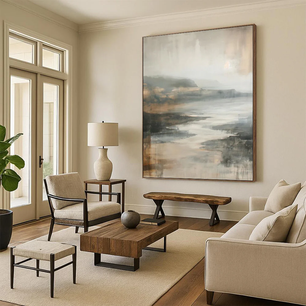 Misty Coastal Landscape Wall Art