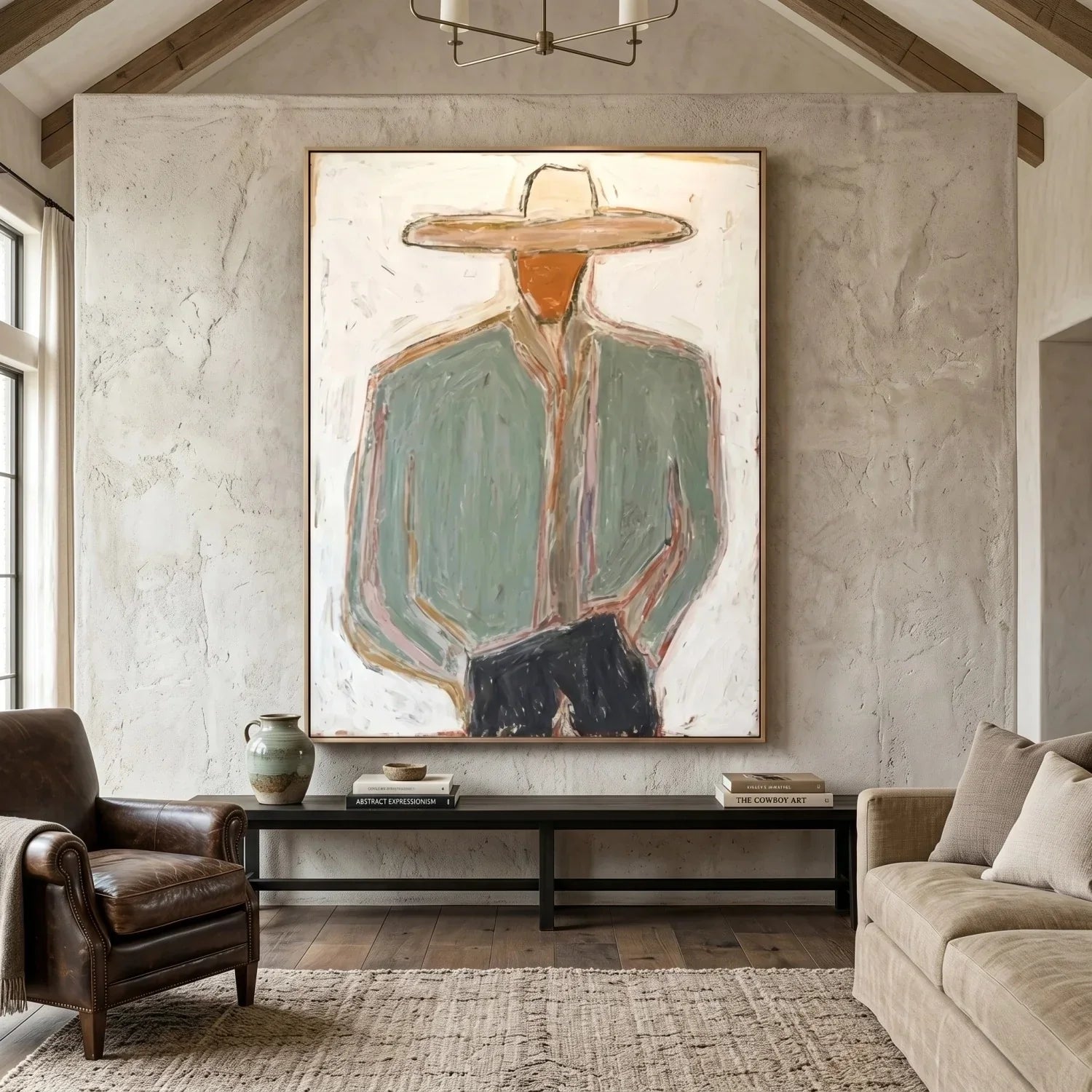 Minimal Cowboy Figure — Original Figurative Art