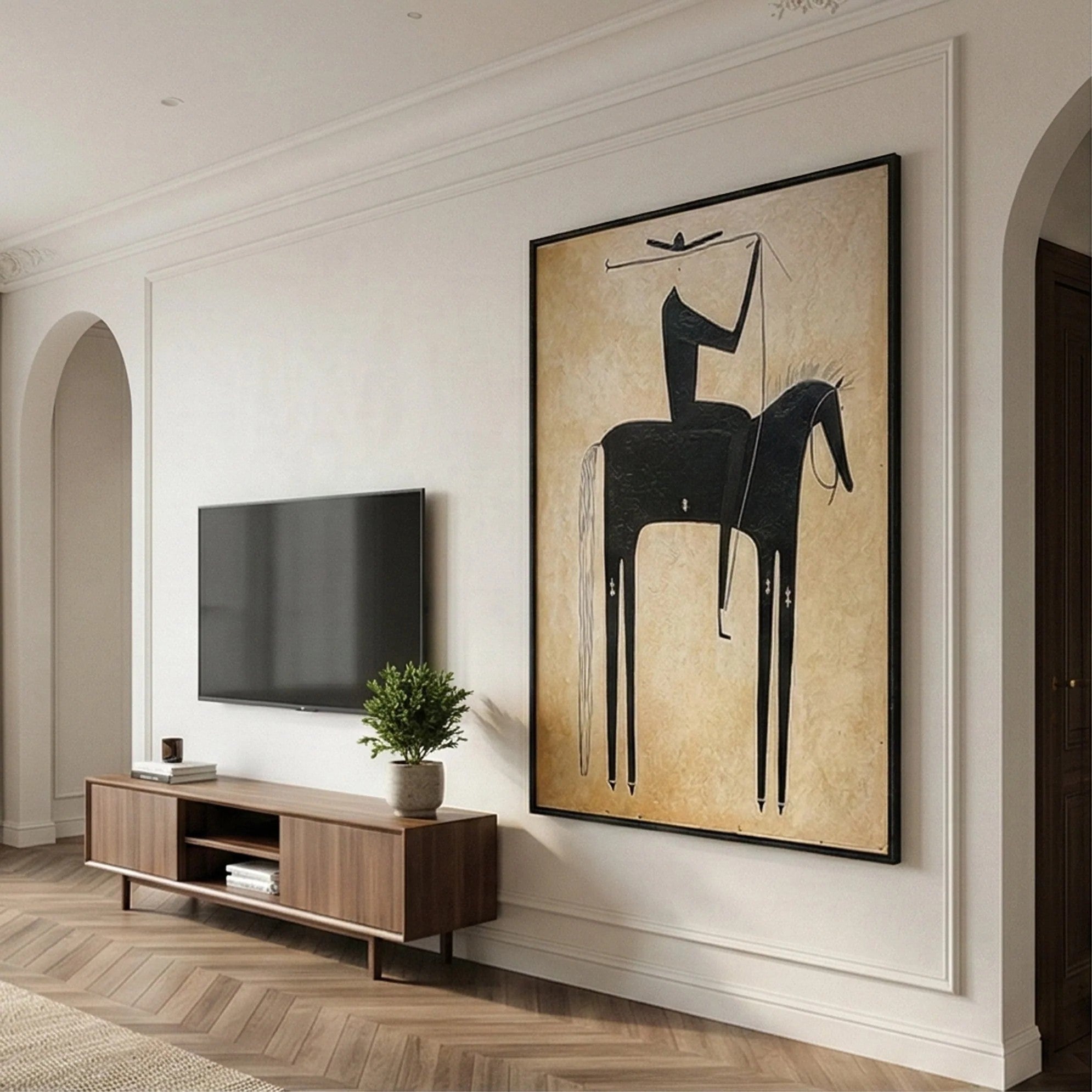 Silhouette Rider on Horseback Wall Art