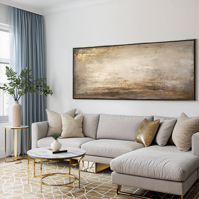 Golden Bronze Abstract Landscape Canvas
