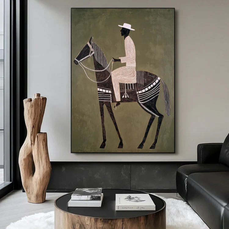 Silhouette Cowboy Rider Wall Art
