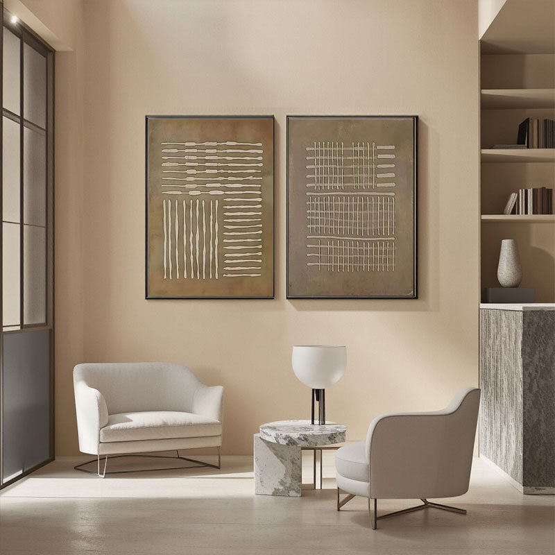 Textured Abstract Symbol Wall Art Set of 2