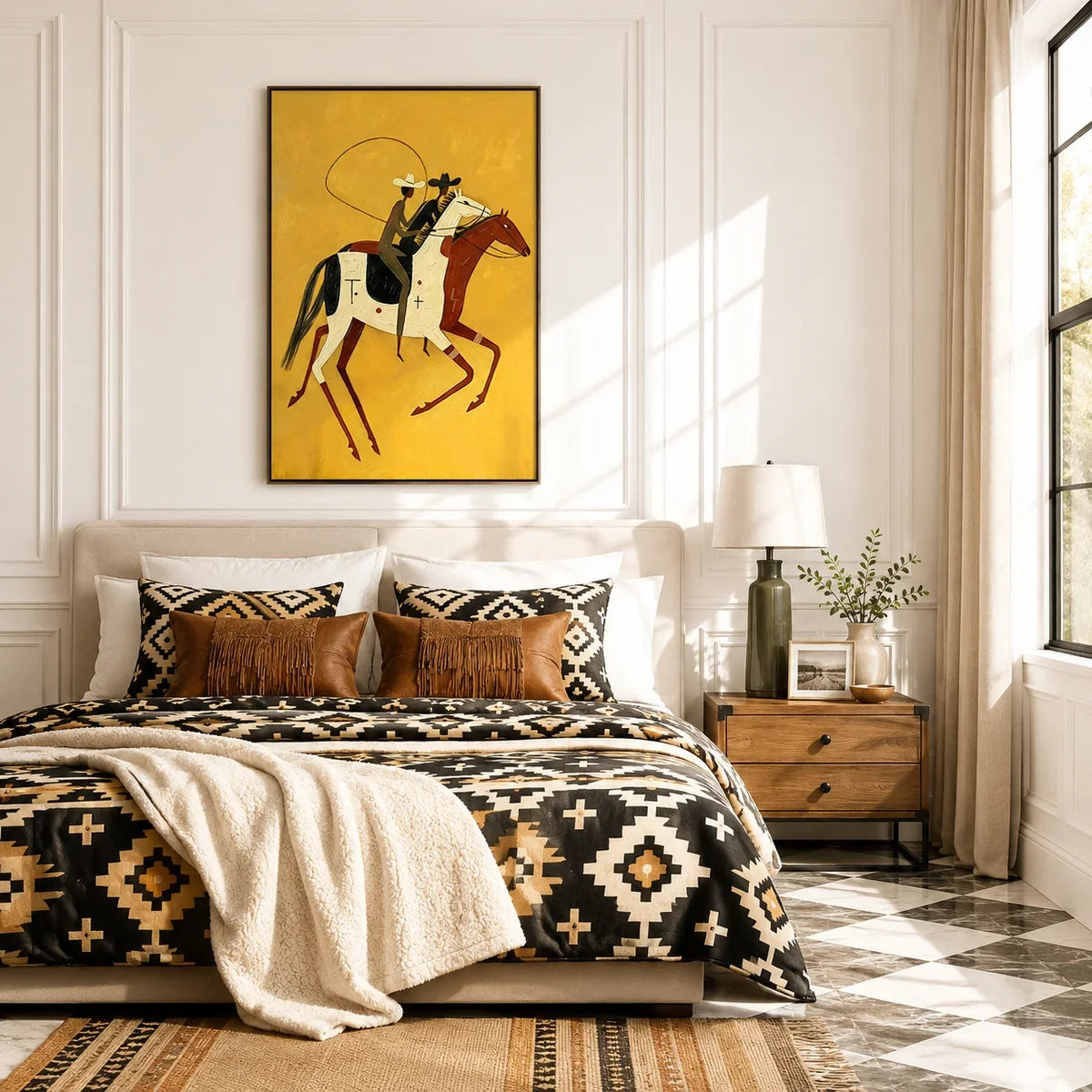 Flat-Toned Lasso Rider Wall Art