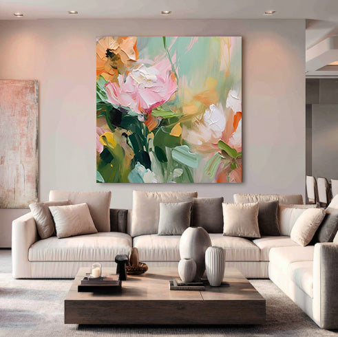 Summer Impression - Modern Impasto Abstract Floral Oil Painting