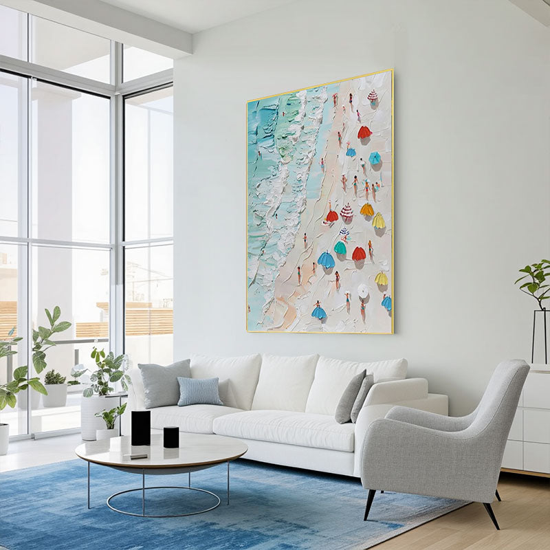 Seascape and Snowy Peak Painting