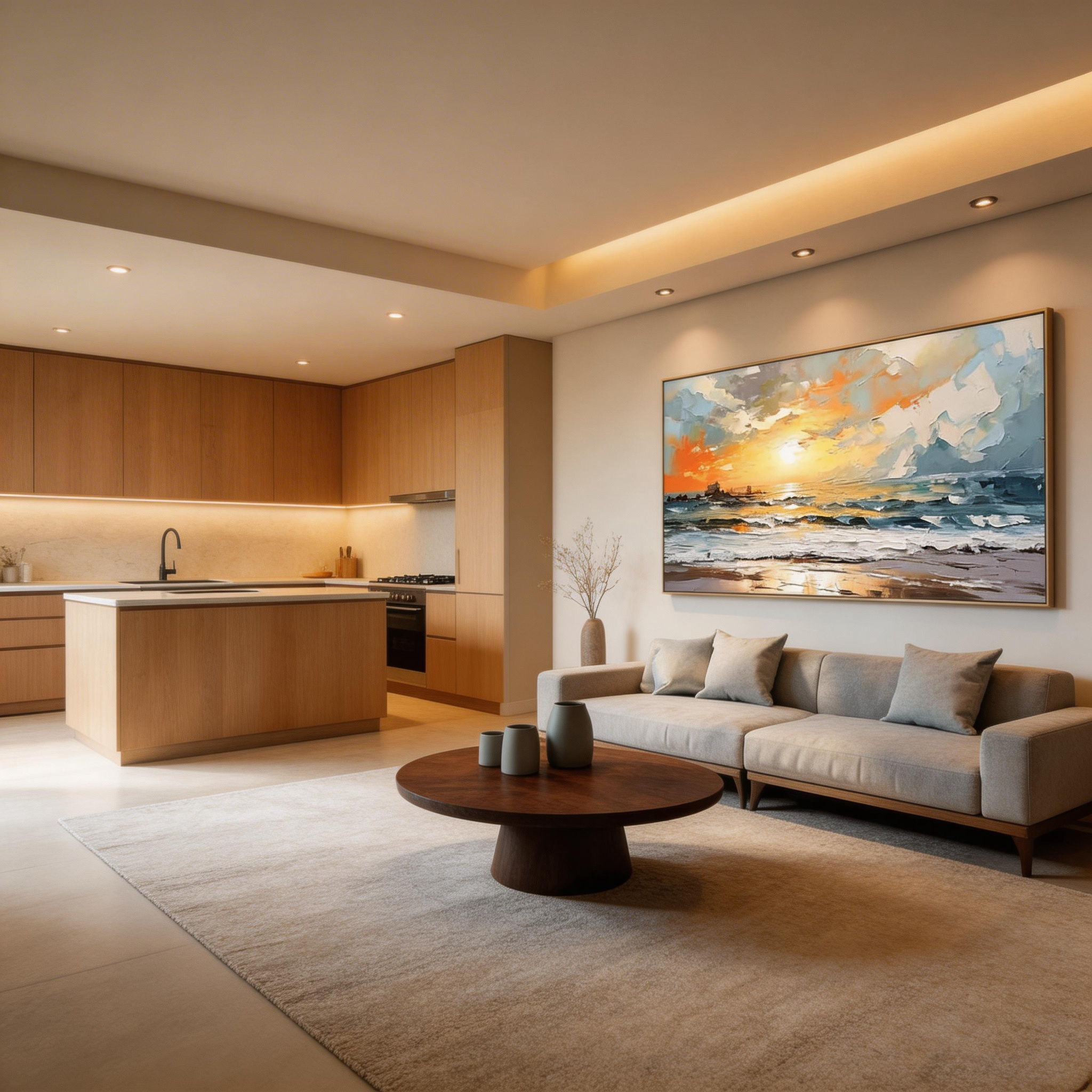 Sunset Beach Canvas Wall Art