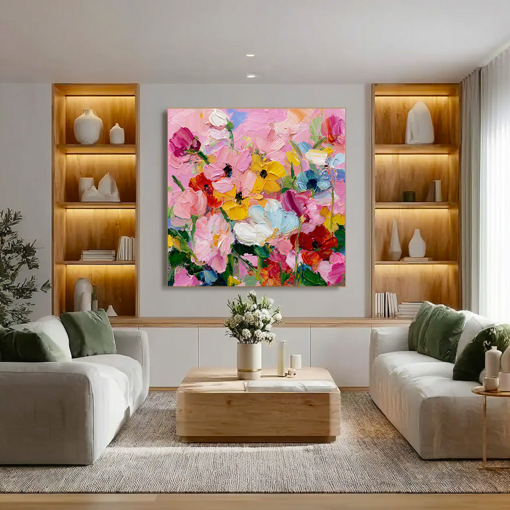 The Stroke of Passion - Large Brushstroke Impressionist Floral Wall Art