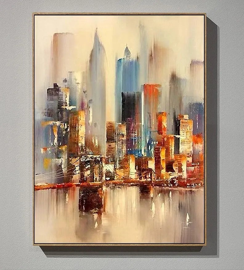 Impressionist Skyline Reflections Wall Art