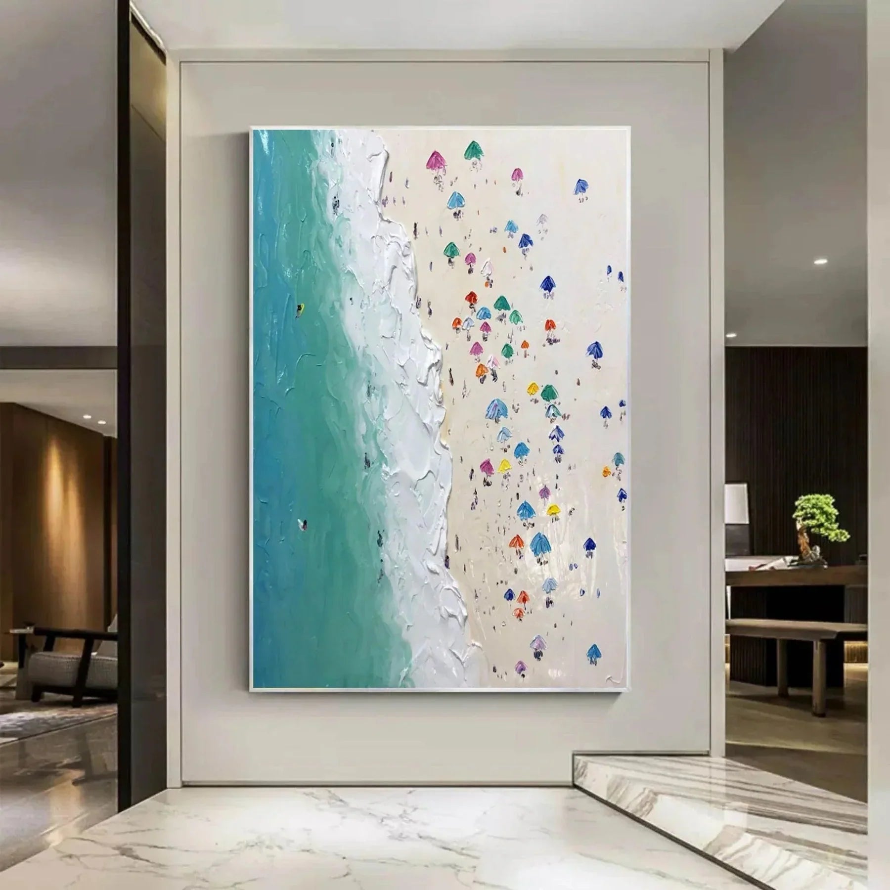 Textured Aerial Beach Wall Art