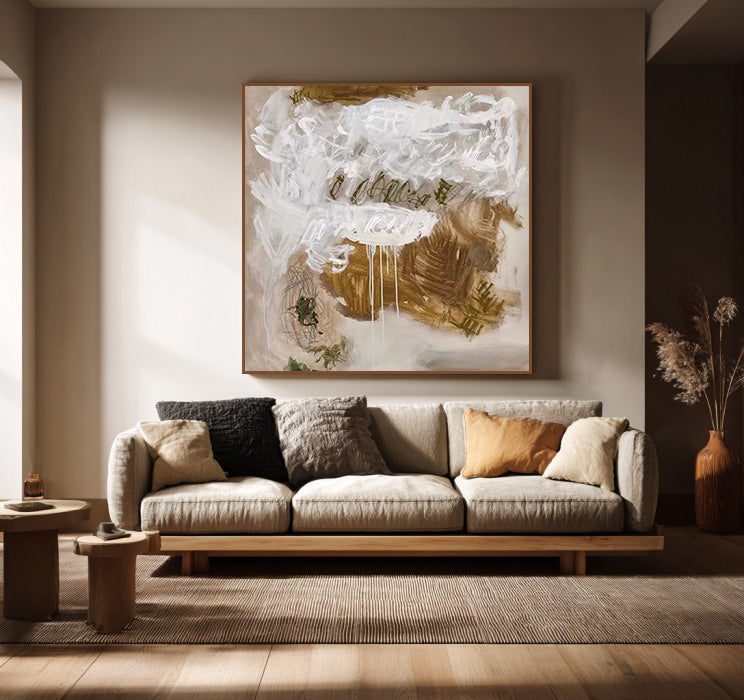 Poetry of Earth Tones - Modern Abstract Doodle Wall Art