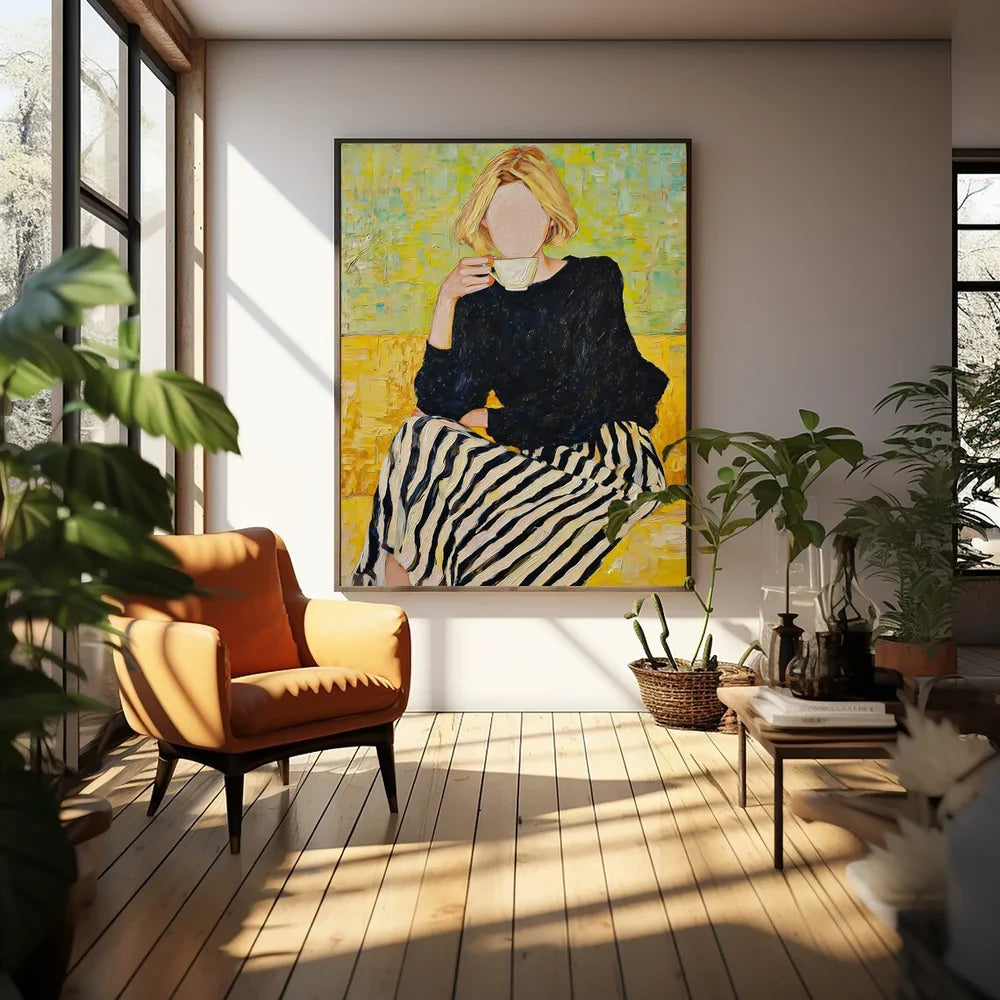 Faceless Coffee Woman Wall Art