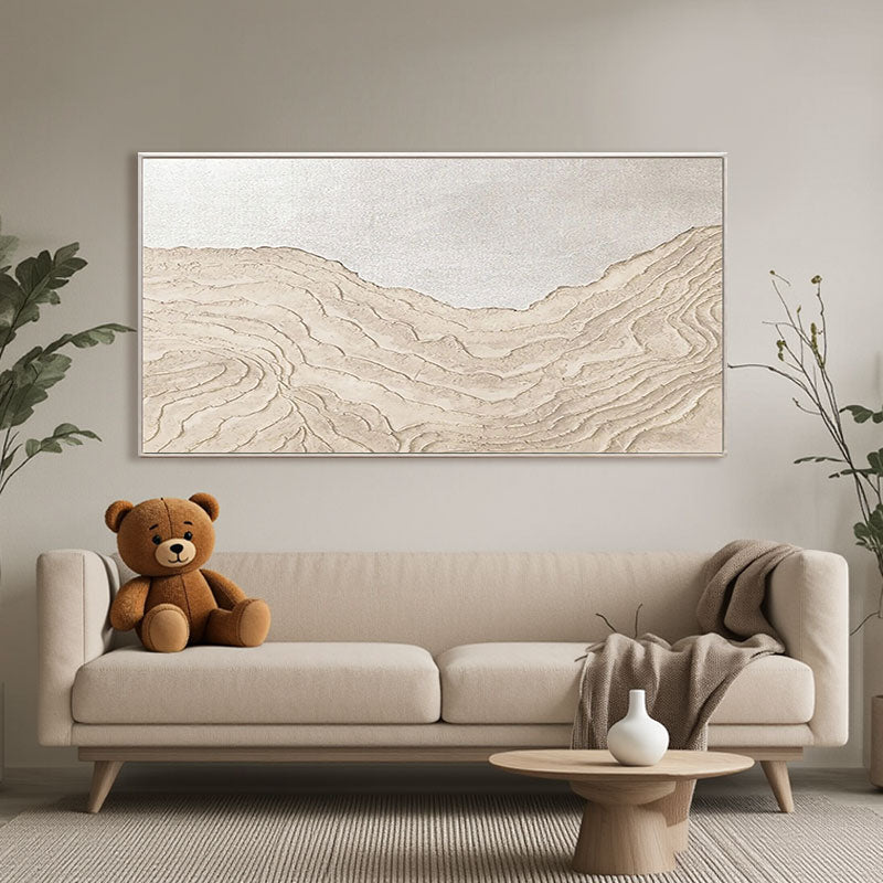 3D Textured Beige Hills Wall Art
