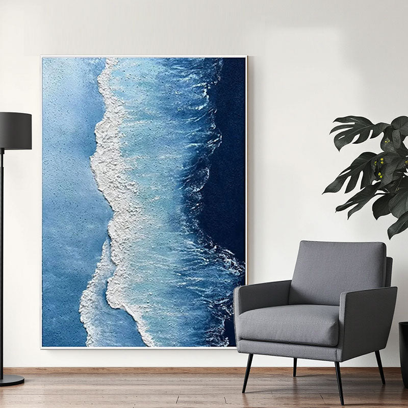 Textured Blue Wave Wall Art