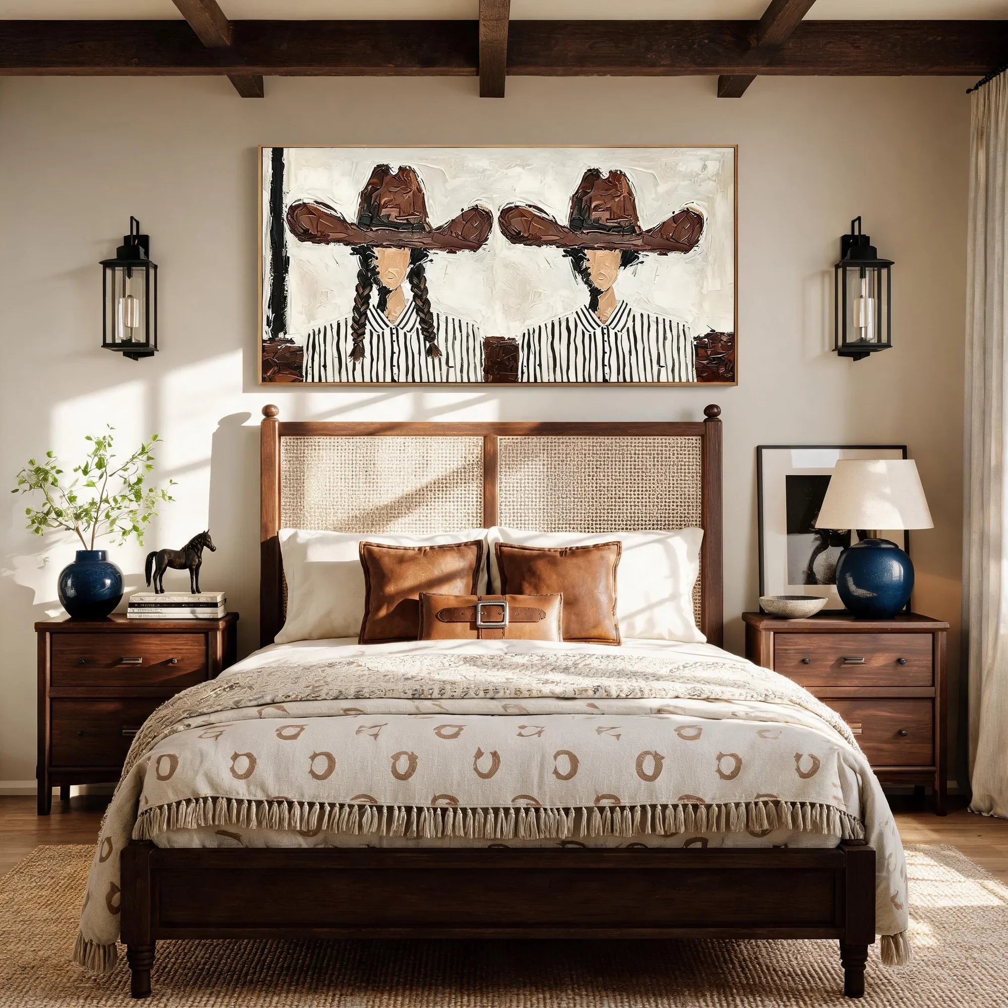 Impasto Wide Hat Twins Wall Art
