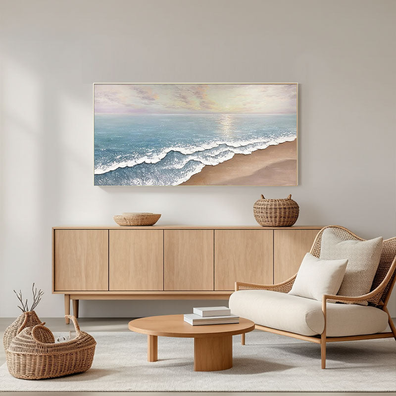 Serene Beach Sunset Canvas Wall Art